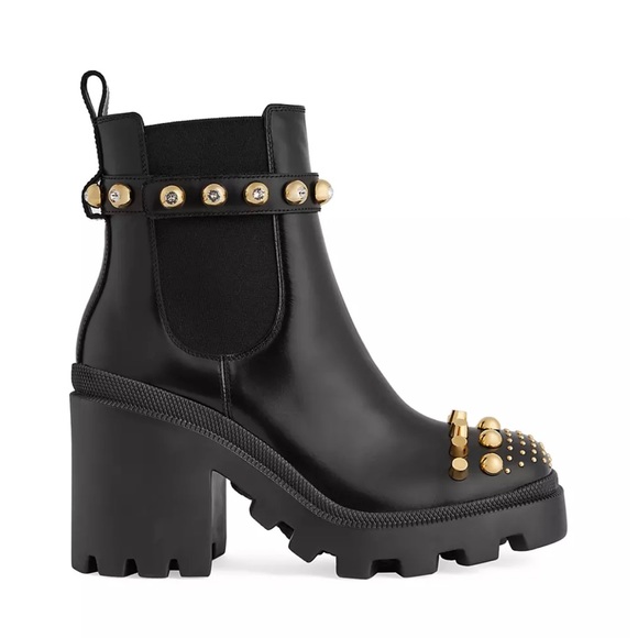 🔥🔥🔥 Gucci Trip Studded Leather Platform Boots - Picture 2 of 2